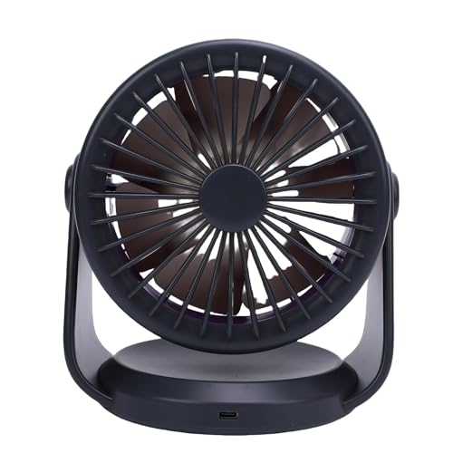 Masyrt Ventilador de Pared Silencioso con Circulación de Aire y Pegatinas sin Rastro, 4000 MAh, para Camping, Pantalla Digital, Recargable por USB, 100 Velocidades, para Casa, Oficina, (Gris)