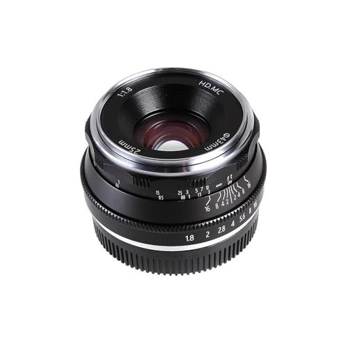 25mm F1.8 プライム レンズ マニュアル フォーカス、For Canon EF-M マウント EOS M M1 M2 M3 M5 M50 M6 M10 M100 ミラーレス カメラ用 (Color : For Canon, Size : SILVE