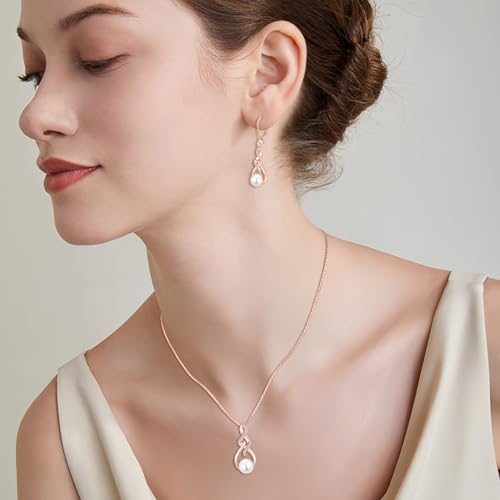 18K Gold Plated Infinity Pearl Necklace 925 Sterling Silver Pendant Necklace with 8MM Pearl Jewelry Gifts for Women2