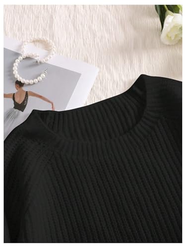 SHENHE Women's Plus Size Bow Sweater Tops Cute Coquette Cut Out Raglan Sleeve Knitted Sweater Pullover3