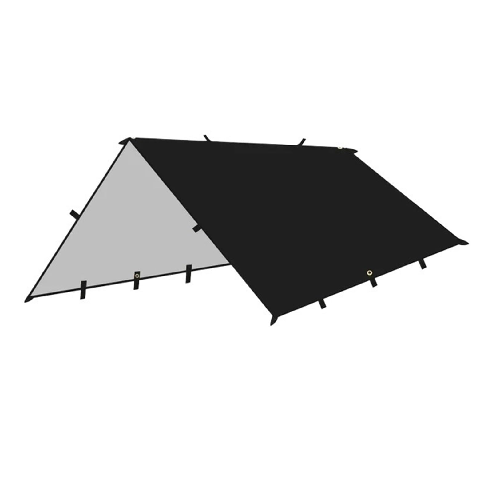 Tent tarp 19 Hang Point Tarp Waterpoof Survival Bushcraft Sun Shelter Beach Shade Tent Outdoor Canopy Backpacking Tourist 4x4 3x3meters(Black stlye 1,3X3meter)