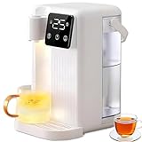 Dispensador De Agua Con Filtro Caliente Frío Instantáneo, Dispensador Calentador De Agua Para Encimera De 3 Litros Con 12 Temperaturas Ajustables, Bloqueo Para Niños Y Luz Nocturna, Hervidor El white