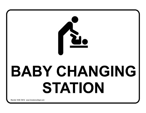 ComplianceSigns.com Baby Changing Station Sign, 7x5 inch Plastic for Restrooms