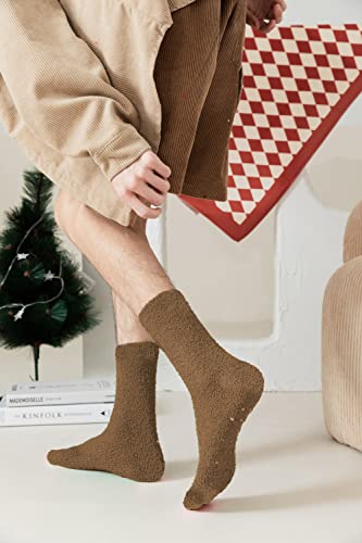 Gilbins Mens Winter Cozy Thick Warm Fuzzy Plush Anti-Slip Grip Hospital Floor Socks 6-Pack2