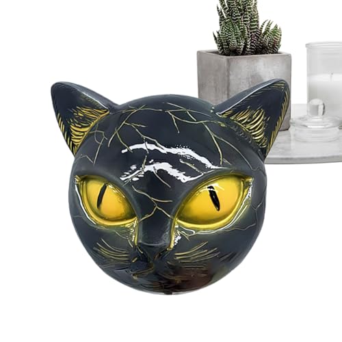 Estatua negra - resina estatua decorativa para gatos, mini decoración para gatos para estantería | Resina estatuas decorativas, elegante adorno negro, ideas de regalo para sc