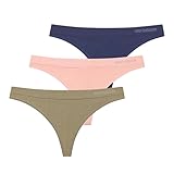 New Balance Women's Ultra Comfort Performance Seamless Thong Underwear (3 Pack), Pink Haze/Natural Indigo/True Camo