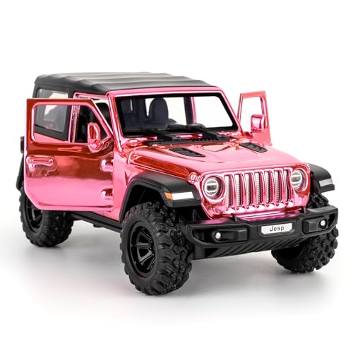 Modelo a Escala 1:32 Wrangler Rubicon Rosa con Sonido y Luz miniatura 1