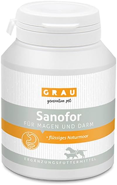GRAU - the original - Sanofor, healing moor to build up the intestinal flora, for a vital intestinal mucous membrane and flora, pack of 1 (1 x 150 g), supplementary food for dogs and cats