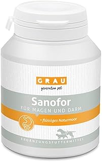 GRAU - das Original - Sanofor, Heilmoor zum Aufbau der Darmflora, für eine Vitale Darmschleimhaut und -Flora 1er Pack (1 x 150 g), Ergänzungsfuttermittel für Hunde & Katzen
