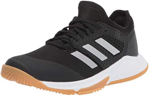 adidas Women's Court Team Bounce Cross Trainer, Core Black/Silver Metallic/Footwear White, 6 M US