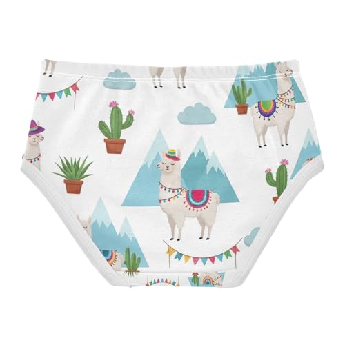Toddler Girl Panties, Llamas Colorful Hats Girls Underwear Cotton, 2–8 Years2