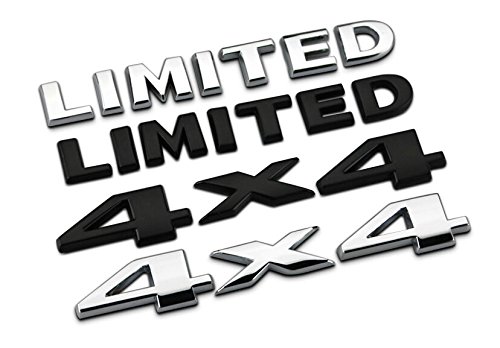 2Pcs(1Set) Auto Tuning 4X4 Logo 3D Decal Emblem Logo Sticker Nameplate Badge Compatible With Limited (Chrome) #TOP4