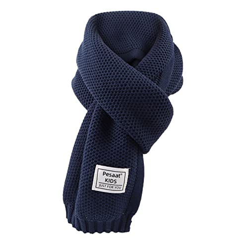 Image of PESAAT Kids Winter Infinity Scarf Knit Cotton Toddler Boy Girls Scarves