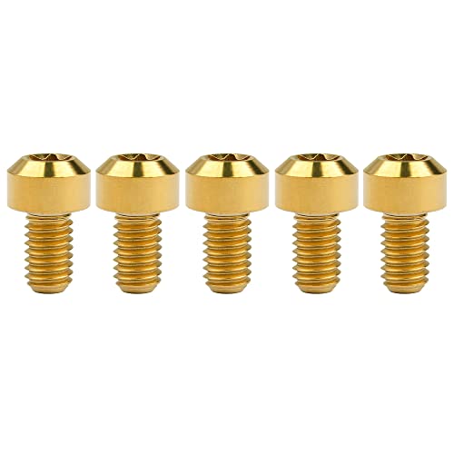 Image of Titanium Torx Square Head M6 x 10 15 20 25 30 35 40 45 50 60 65 70 80mm Screw Pack of 5 (Gold, M6x10mm)