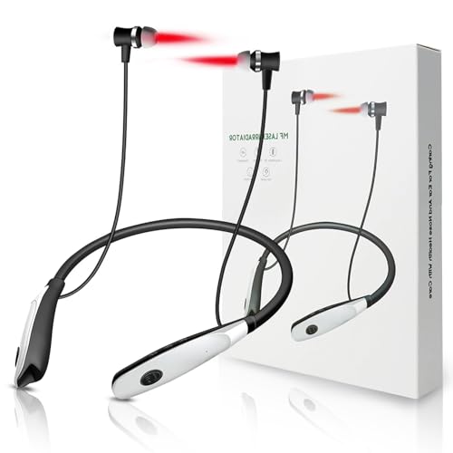 Tinnitus - Tapones de oído por infrarrojos para terapia de terapéutica, terapia con luz roja, tinniplug para boca, nariz y orejas (blanco)