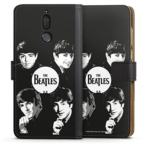 Etui Compatible avec Huawei Mate 10 Lite Etui Folio Etui magnetique The Beatles Logo Black & White - Les Beatles, Paul McCartney, John Lennon, RIngo Starr, George Harrison Etui Compatible avec Huawei Mate 10 Lite Etui Folio Etui magnetique The Beatles Logo Black & White