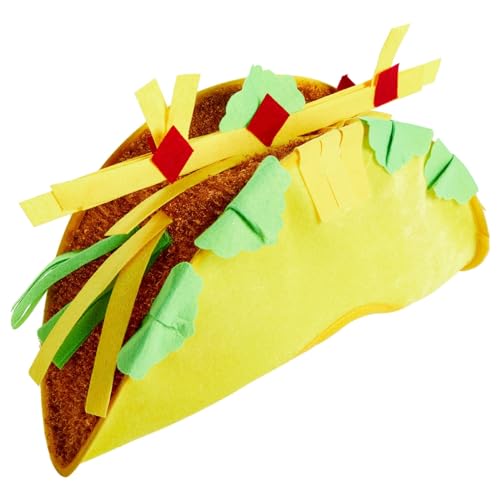 Juvale Plush Fiesta Taco Hat - Funny Hat for Taco Tuesday, Halloween Costume, Cinco de Mayo Accessory (Adult Size)