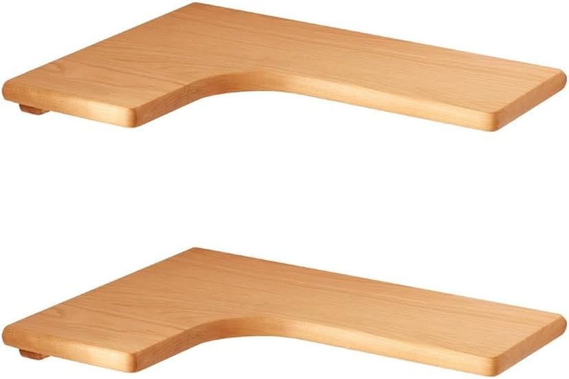 Wooden Corner Shelves on The Desktop,Corner Floating Shelves, L-Style Storage Display Shelves Wall Mount Bookcase Easy Assemble,for Living Room Bedroom Kitchen (Type a 2 Tier)