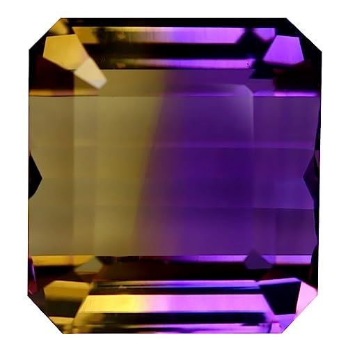Amétrine 11.62 ct naturelle de 14x12mm, pierre gemme bicolore octogone du Brésil en vrac