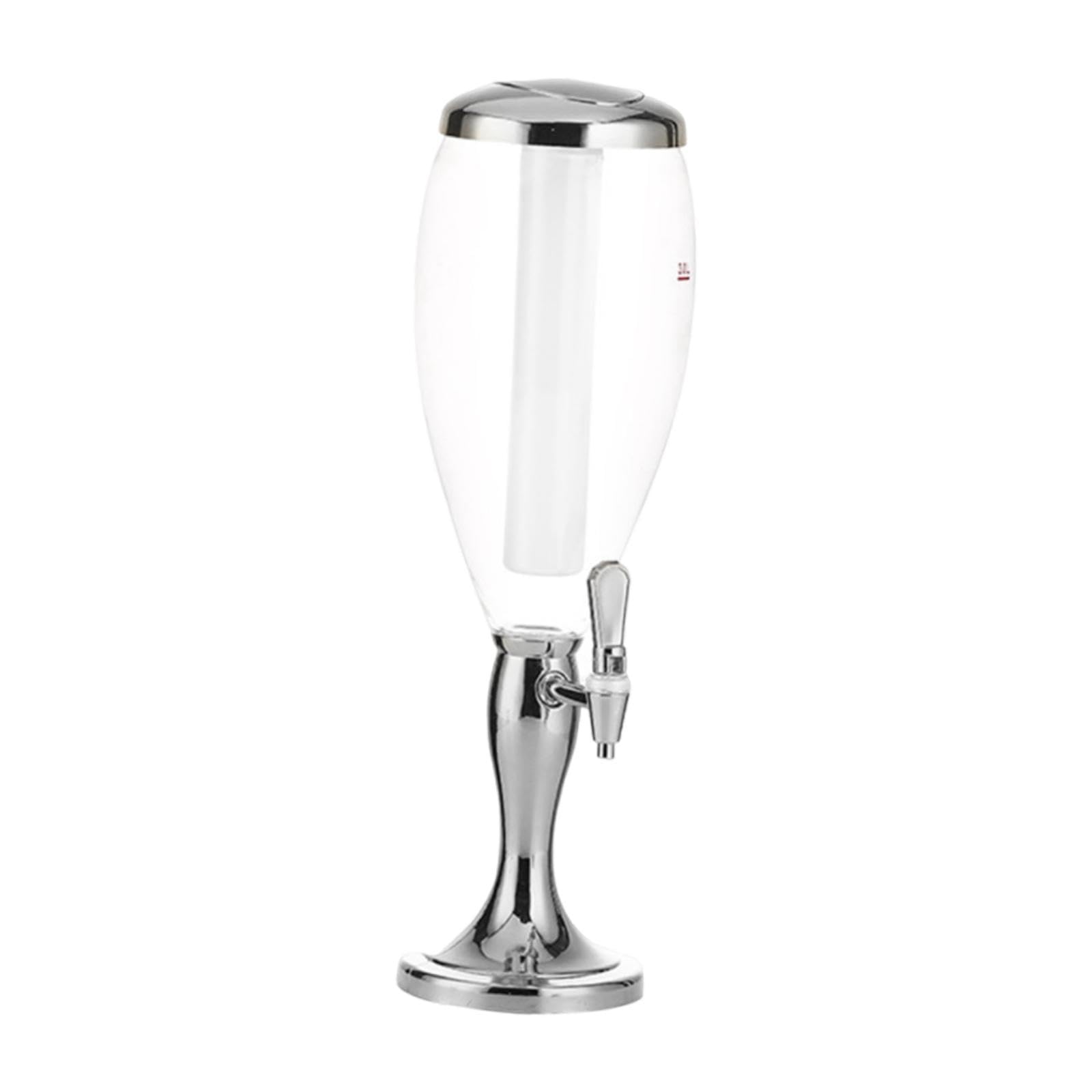 KESOTO Dispensador de Cerveza con Tubo de Enfriamiento, Capacidad de 3 L, Accesorio para, Plata, Individual