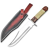 HIVE BLADES Handmade 13 inch D2 Steel Bowie Knife With Sheath Full Tang Fixed Blade Hunting Knife For Men Bushcraft Knife Ideal For Survival Hiking Camping & Outdoor Use