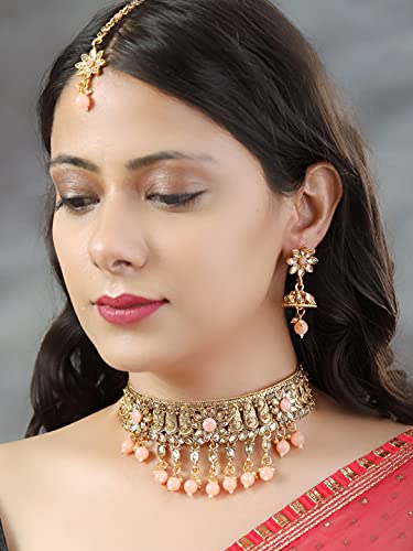 Women's Pink Plated Jewellery Set