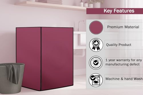 Image of Stylista Washing Machine Cover Compatible for IFB 6.5 Kg Fully-Automatic Front Loading Elena ZX Magenta Solid
