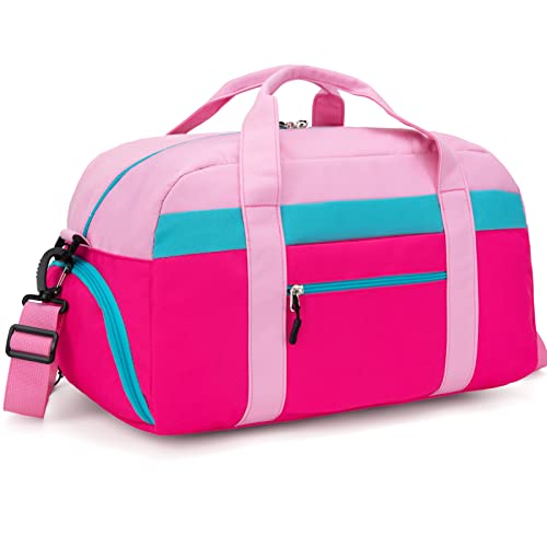 Image of HawLander Kids Duffle Bag for Boys or Girls, Fit Sports Practice, or Overnight Travel Weekend (Pink)