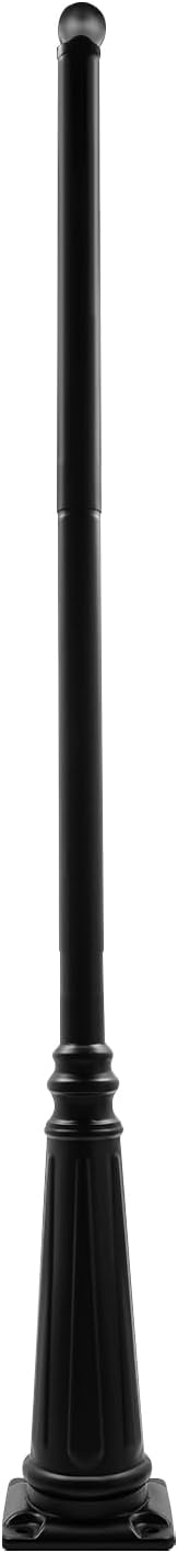 Outdoor Lamp Post, 12.47ft Height Street Light Pole with Top Globe & Ground Cage, Outdoor Light Post for Exterior House, Patio, Garage, Yard, Garden, Lawn, Walkway