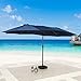 LOKATSE HOME Double-Sided Market Patio Outdoor Umbrella 15 Feet Garden Aluminum Twin Sun Canopy with Crank, 2 Middle Blue
