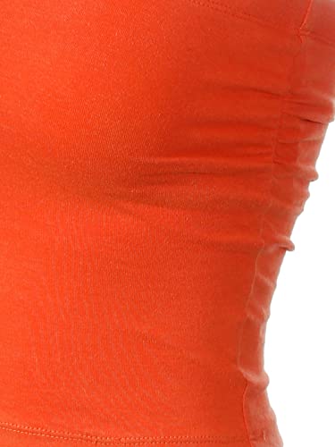 MixMatchy Women's Casual Summer Ruched Side Backless Double Layered Tube Top with Built in Shelf Bra4