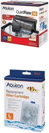 Aqueon QuietFlow LED PRO Aquarium Power Filter, Size 30 Bundle