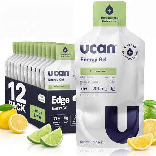 UCAN Energy Gel + Electrolytes | Lemon Lime | Sugar Free | 12 Pack