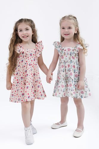 Disney Minnie Mouse Little Girls' Sleeveless Ruffle Tiered Allover Print Sundress Peach 7 - image 4