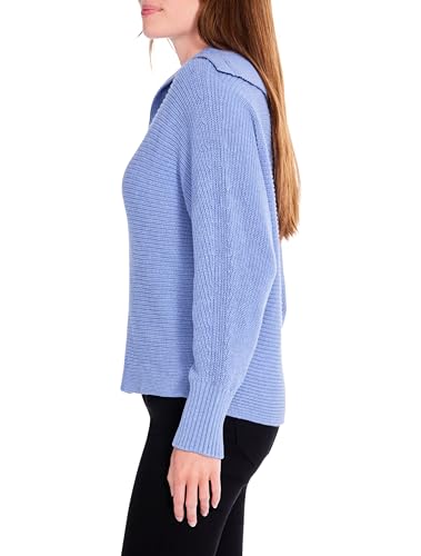 NIC+ZOE Women's Drape Collar Shaker Sweater3