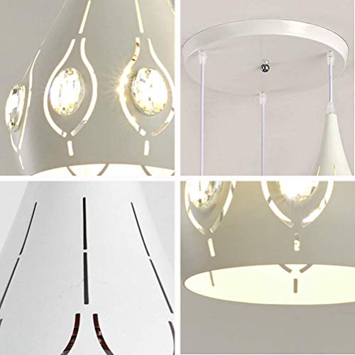 Petit lustre cristal et fer blanc moderne pour bar et restaurant chic
