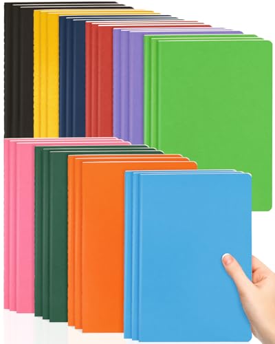 Carnets lignés A5 Dynta en lot de 30 cahiers de notes colorés pour école