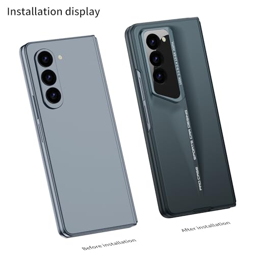 Image of Midkart Matte Case Compatible with Samsung Galaxy Z Fold 6 Release 2024 Ultra Thin Hard PC with Front Glass Cover Glossy Camera Protection, Grey Green