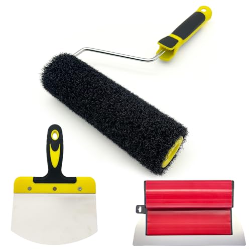 XWADJCD Drywall Skimming Blade Set, 10 Inch Metal Blade, 9 Inch Composite Roller, Scraper, Suitable for Drywall, Wallboard and Ceiling Surfaces