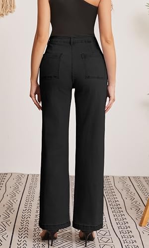 Women Jeans Straight High Waisted Stretchy Trendy Pants with Pocket Jeans for Women2