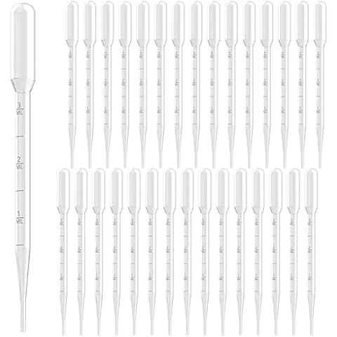 30 piezas de Pipetas Plásticas desechables de 3ML con escala Cover