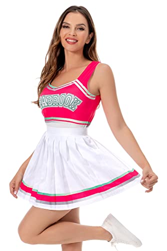 Addison Costume Zombie Cheerleader Cosplay Addison Skirt Vest Seabrook High Cheer Squad Captain Outfits for Halloween Party