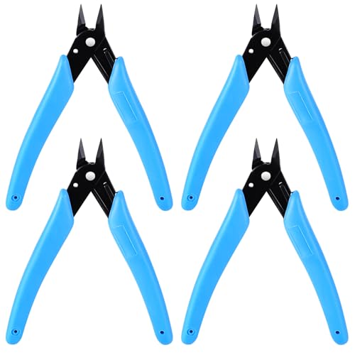 4 Pcs Mini Alicates de Corte de Precisión, Alicates Electricista, Alicates de Corte Alambre Diagonal, Alicate de Corte, Cortador de Alambre, Pinzas Modelismo, Herramientas Modelismo Alicates Joyeria
