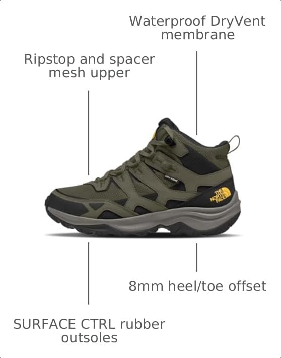 Image of THE NORTH FACE Men's Hedgehog 3 Mid Waterproof Hiking Boot | Ripstop Leather Upper, Rubber Outsole