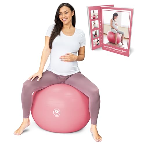 Image of BABYGO® Birthing Ball for Pregnancy Maternity Labour & Yoga + Our 100 Page Pregnancy Book, Exercise, Birth & Recovery Plan, Anti-Burst Eco Friendly Material
