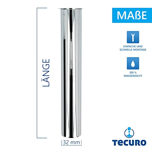 Tecuro adjustment tube dip tube extension, 200 mm, V2A chrome-plated stainless steel for siphon trap - Image 4