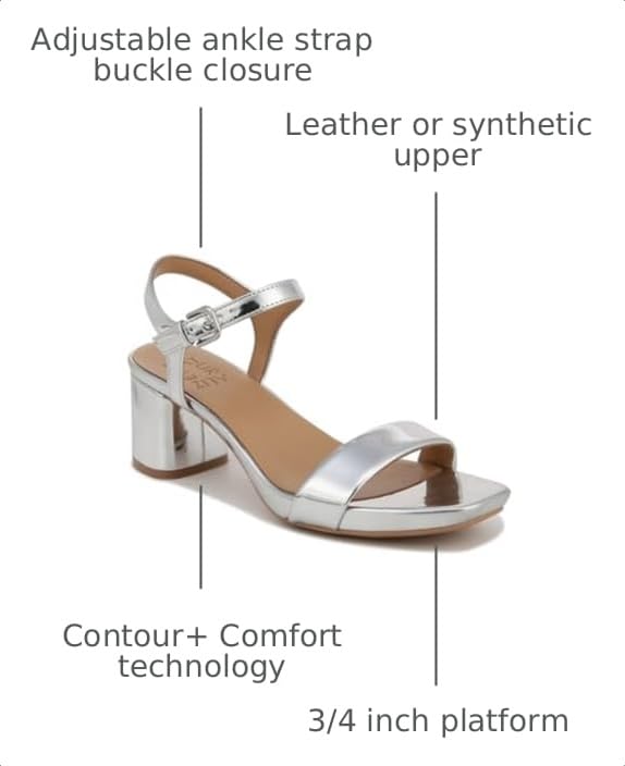 Image of Naturalizer Women's Izzy Block Heel Ankle Strap Heeled Sandal