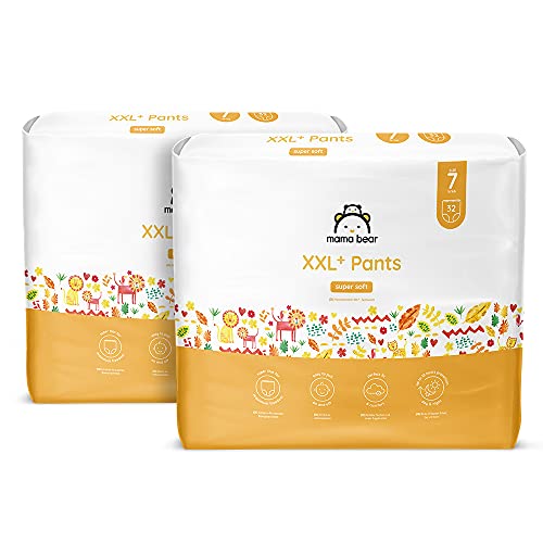 Marca Amazon Mama Bear Pañales largos tamaño 7 (16 kg), paquete de 2 (2x32 unidades)