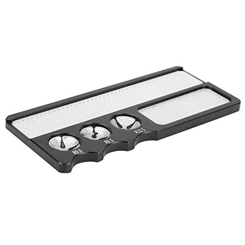 Pool Tip Shaper, Pool Tip Grinder 12.5x5.5x0.5cm Aluminum Billiard Pool Tip Scrub Grinder Tool for Polishing Pool Tip and Tip Shaper Repairing Curved Shape (Black)