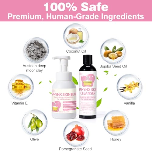 Image of Sphynx Cat Skin Care Duo | Hypoallergenic Shampoo & Conditioner for Hairless Cats | Relieves Dry, Itchy Skin, Moisturizing | Veterinarian Approved, 2 Bottles